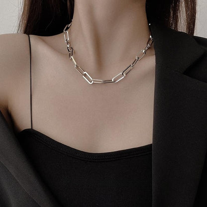 Women Fashion Simple Geometric Titanium Steel Set