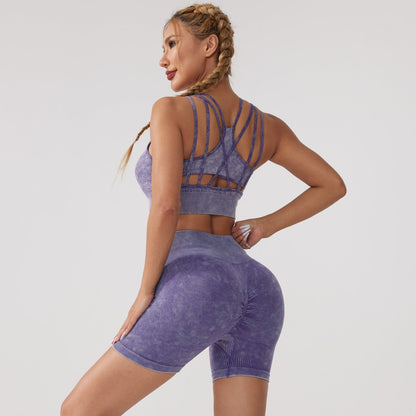 Ensemble deux pièces de sport vierge pour femme, style yoga