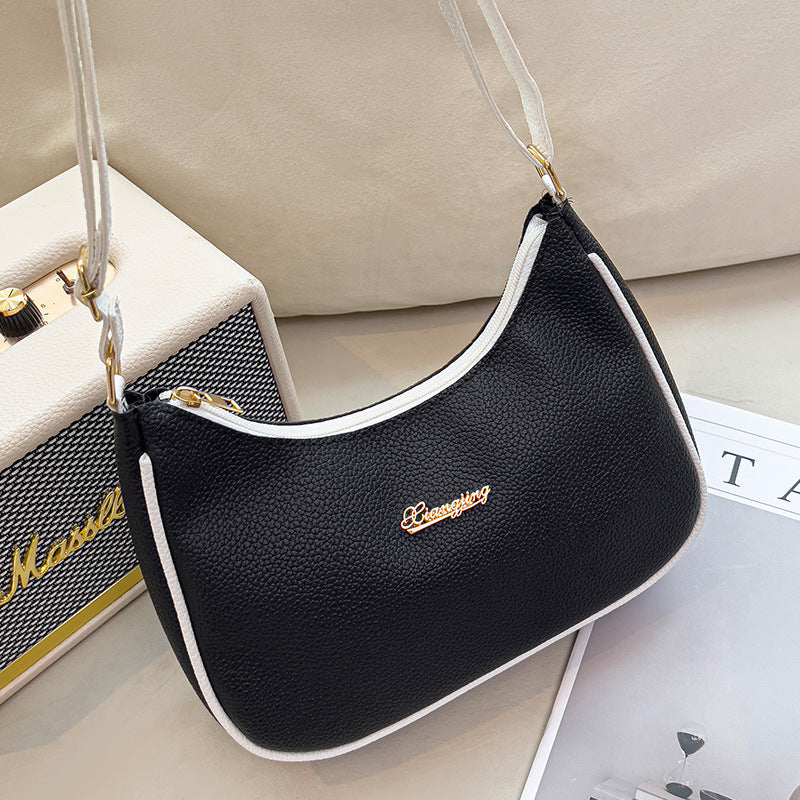 Soft Litchi Grain Women Underarm Bag