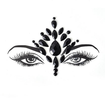 Autocollant en résine pour sourcils, décoration de visage, carnaval d'Halloween
