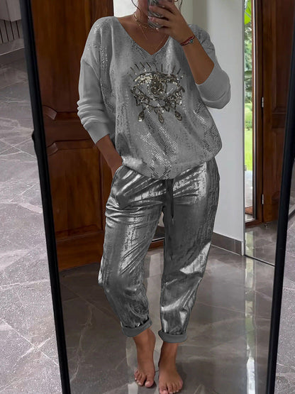 Conjunto de top bronceador con diseño de ojo malvado informal a la moda para mujer