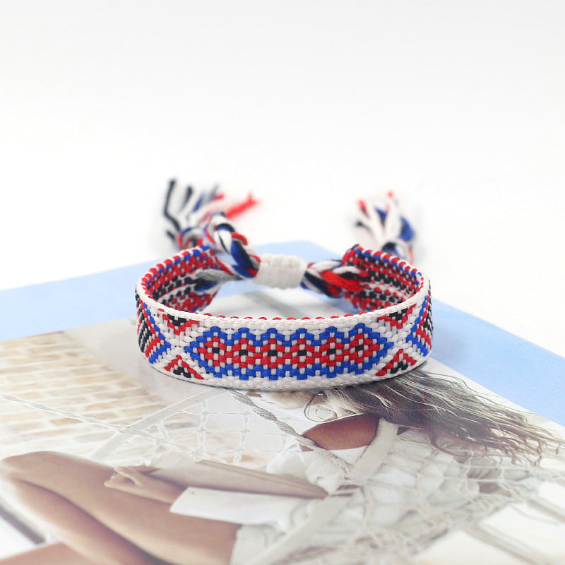 Bohemian Vintage Hand Woven Embroidery Bracelet