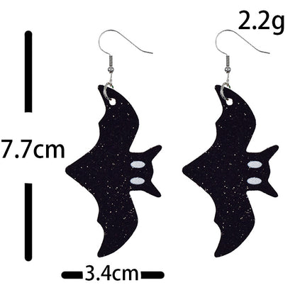 Halloween Women Funny Pumpkin Ghost Leather Earrings