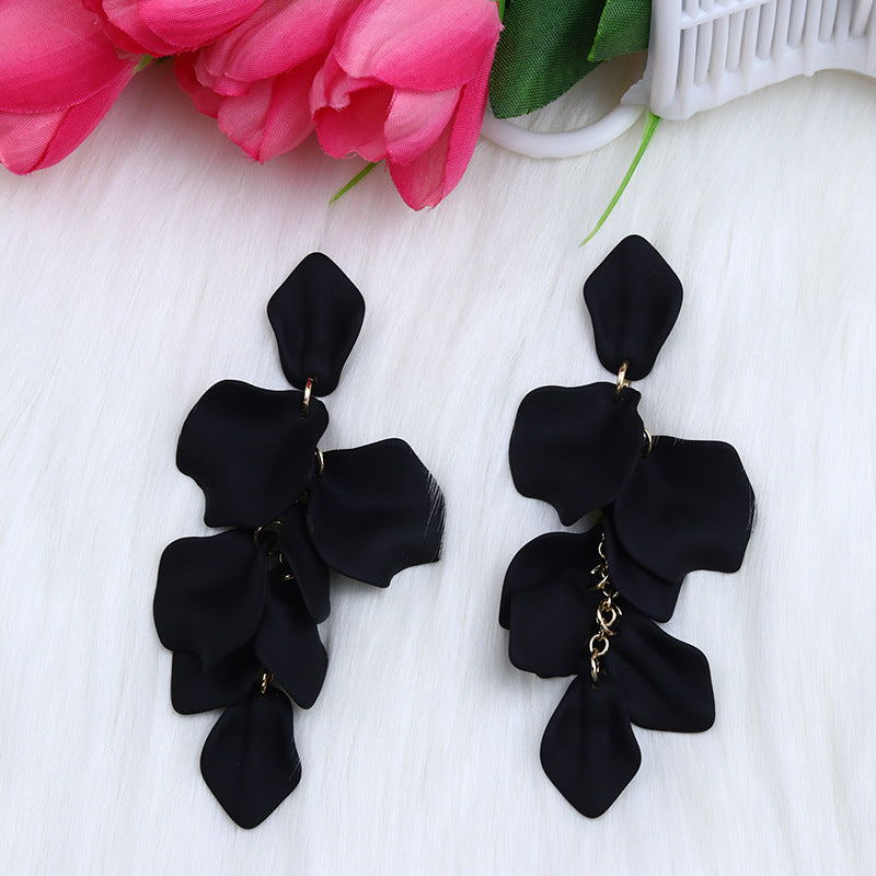 Bohemian Style Personalized Tassel Petal Earrings