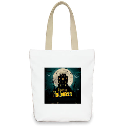 Bolso de lona con diseño de calabaza de Halloween para mujer