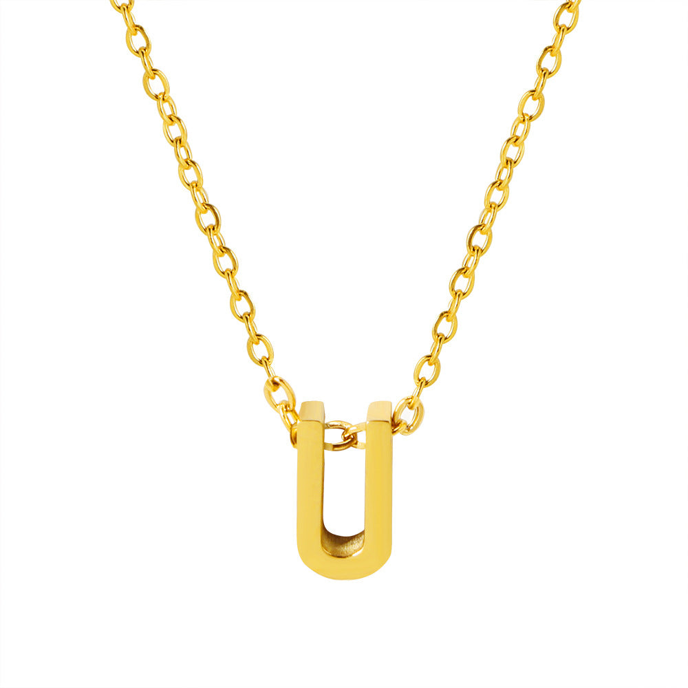 Collar con colgante de alfabeto simple a la moda para mujer