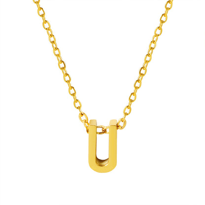 Collar con colgante de alfabeto simple a la moda para mujer