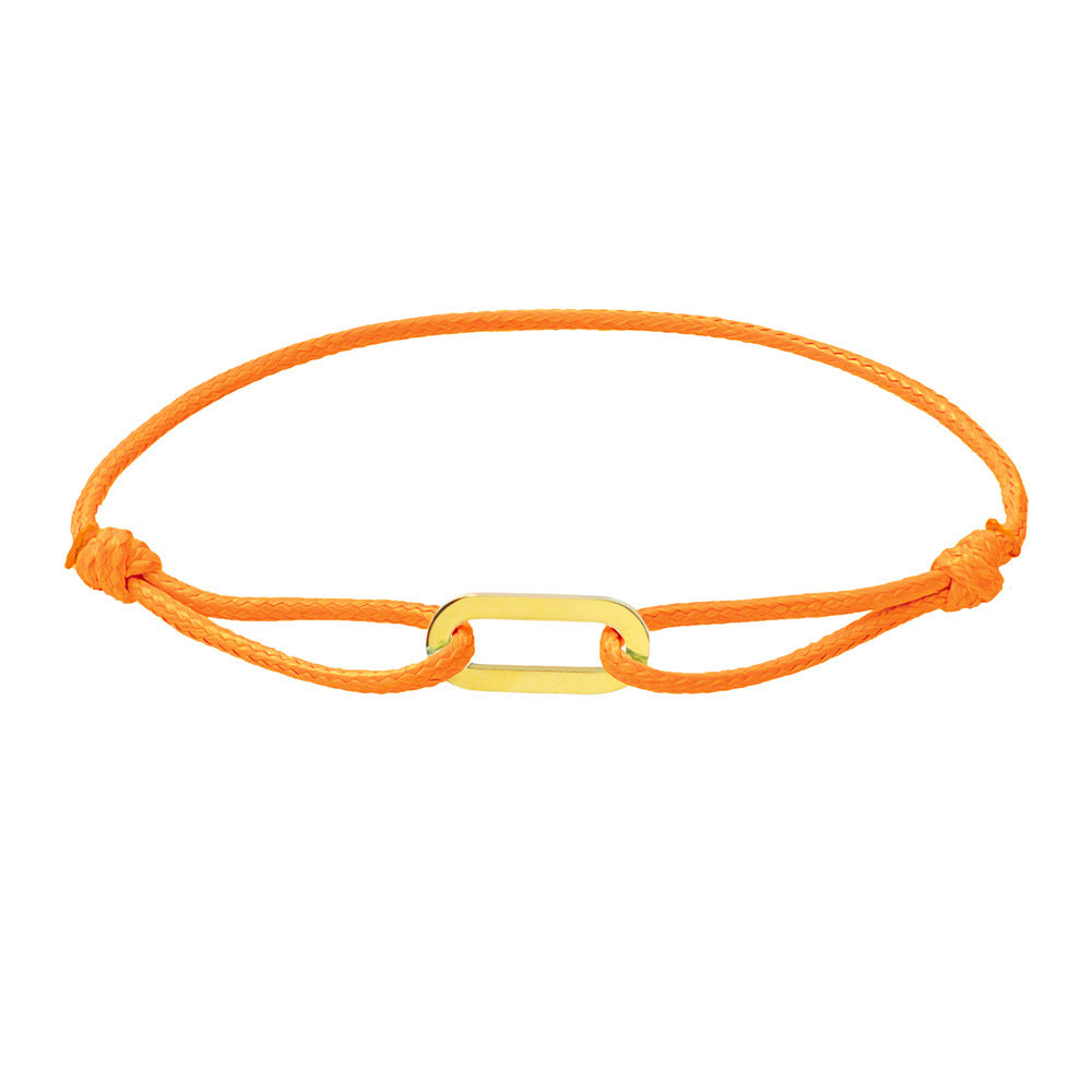Women Fashion Simple Hand-Woven Single Ring Rope Adjustable Bracelet