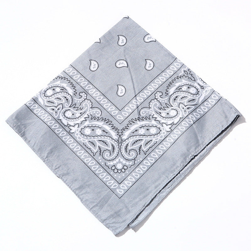 Bufanda cuadrada de algodón con estampado de anacardos para mujer, accesorio de estilo urbano