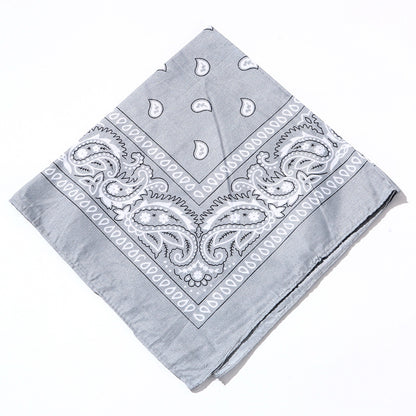 Bufanda cuadrada de algodón con estampado de anacardos para mujer, accesorio de estilo urbano