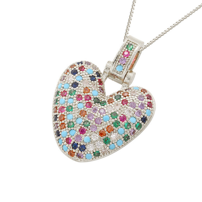 Collar con colgante de alfabeto dorado y circonita multicolor para mujer, joyería de moda