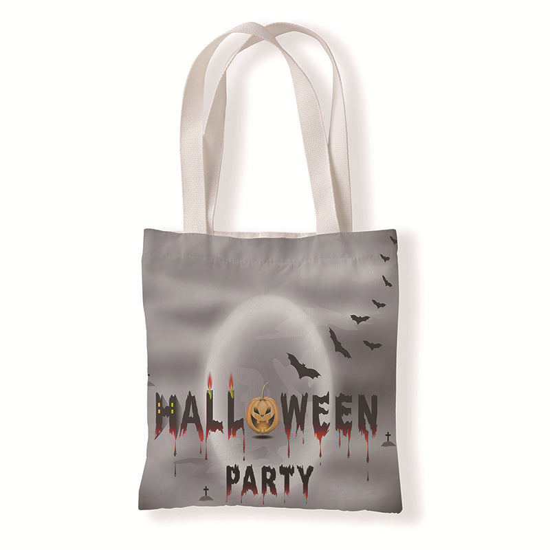 Bolsa de lona con estampado de calabaza de Halloween para uso diario