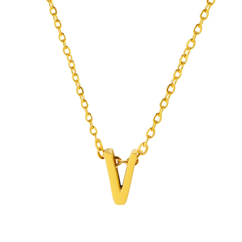 Collar con colgante de alfabeto simple a la moda para mujer