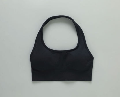 Women Fashion Solid Color Seamless Halter-Neck Bra
