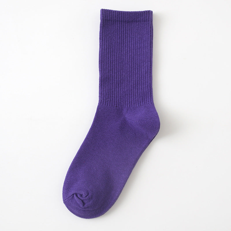 Calcetines finos de algodón de color liso para mujer