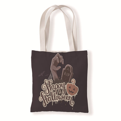 Bolsa de lona con estampado de calabaza de Halloween para uso diario