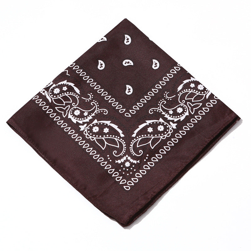 Bufanda cuadrada de algodón con estampado de anacardos para mujer, accesorio de estilo urbano