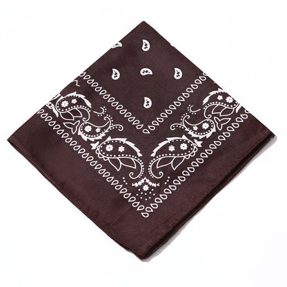 Bufanda cuadrada de algodón con estampado de anacardos para mujer, accesorio de estilo urbano