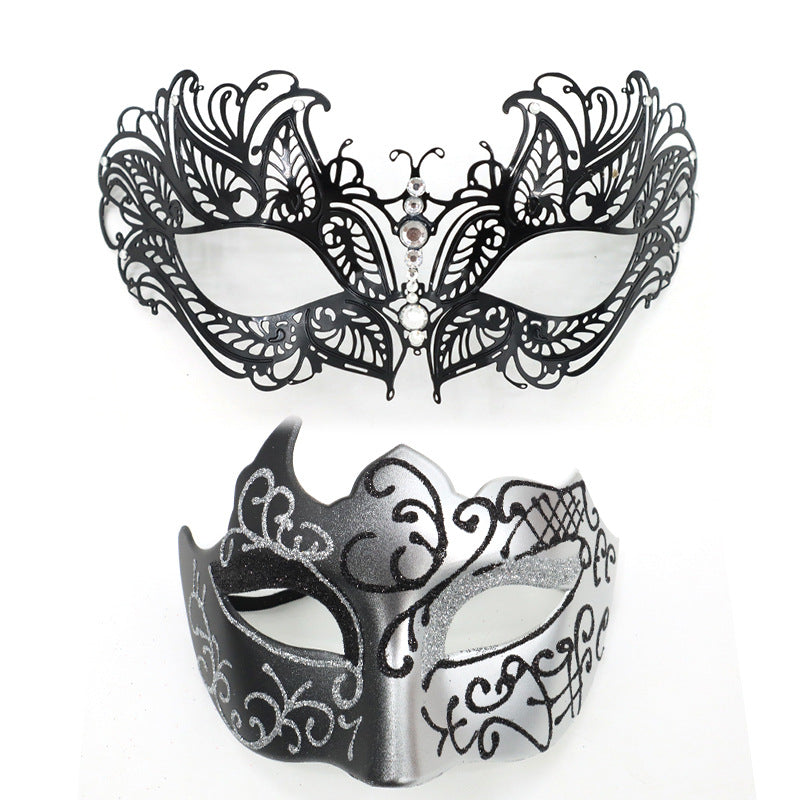 Masquerade Carnival Black Half Face Diamond Mask