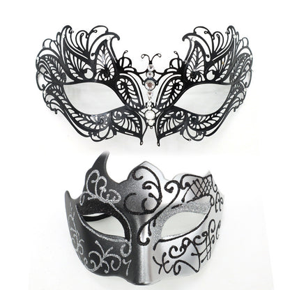 Masquerade Carnival Black Half Face Diamond Mask