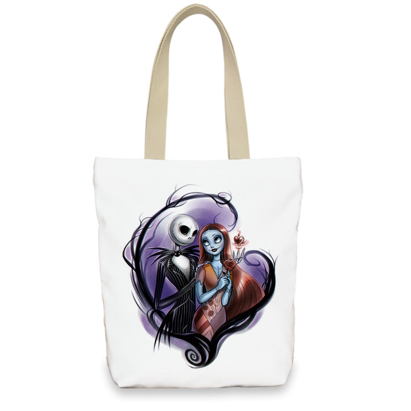Bolso de lona con diseño de calabaza de Halloween para mujer