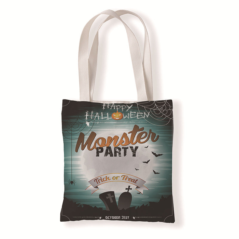 Bolsa de lona con estampado de calabaza de Halloween para uso diario