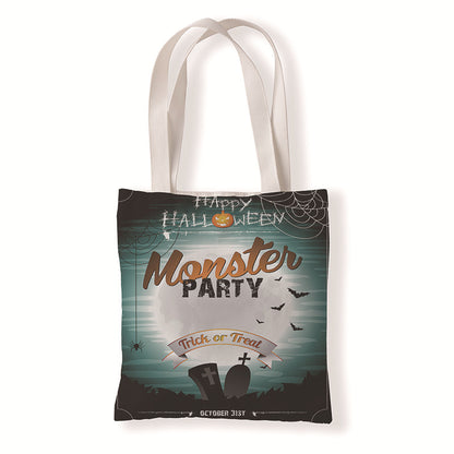 Bolsa de lona con estampado de calabaza de Halloween para uso diario