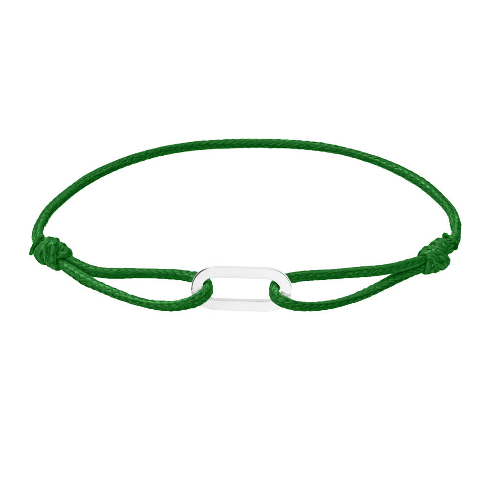 Women Fashion Simple Hand-Woven Single Ring Rope Adjustable Bracelet