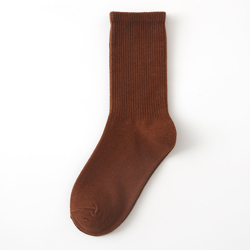 Calcetines finos de algodón de color liso para mujer