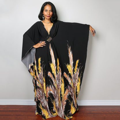 Robe de plage ample en polyester imprimé