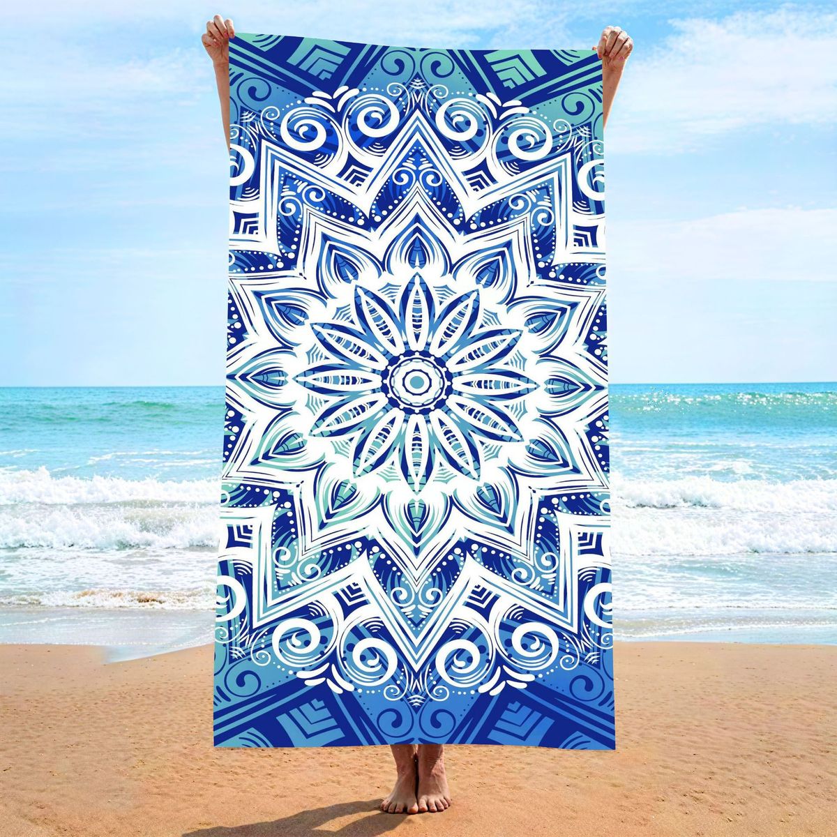 Toalla de playa de secado rápido con estampado informal de moda