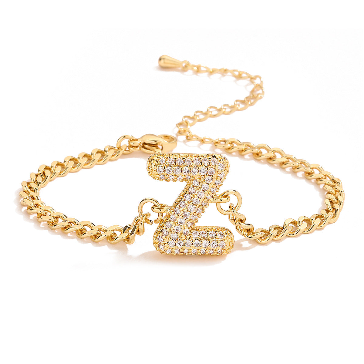 Fashion 26 Zircon Alphabet Bracelet