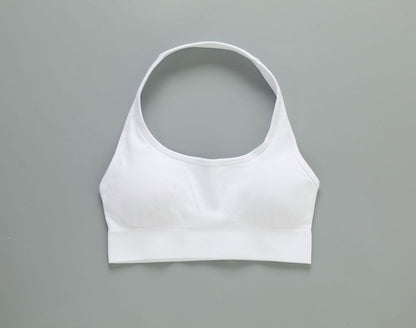 Women Fashion Solid Color Seamless Halter-Neck Bra