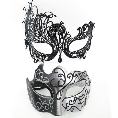 Masquerade Carnival Black Half Face Diamond Mask