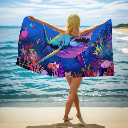 Toalla de playa de secado rápido con estampado de rizo de doble cara