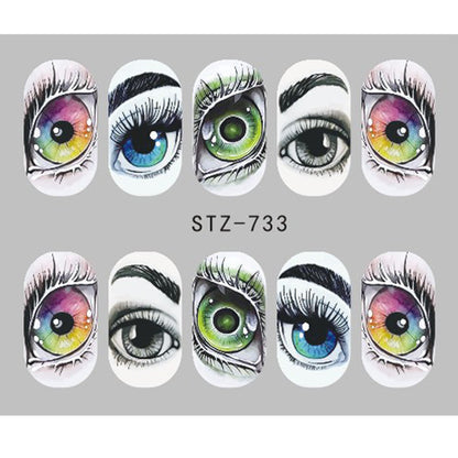 Autocollants pour ongles motif crâne et feuille d'érable pour femme, mode Halloween
