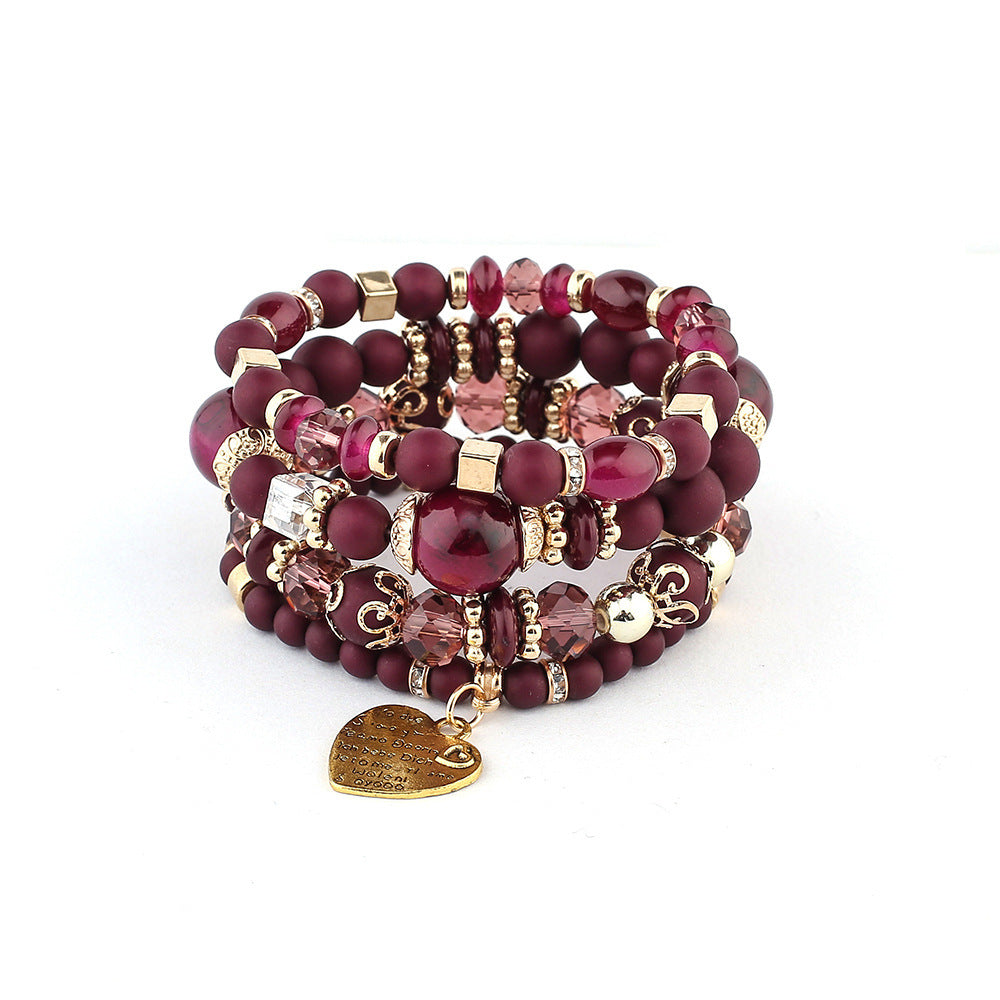Bohemian Style Multi-Layer Wooden Beaded Bracelet