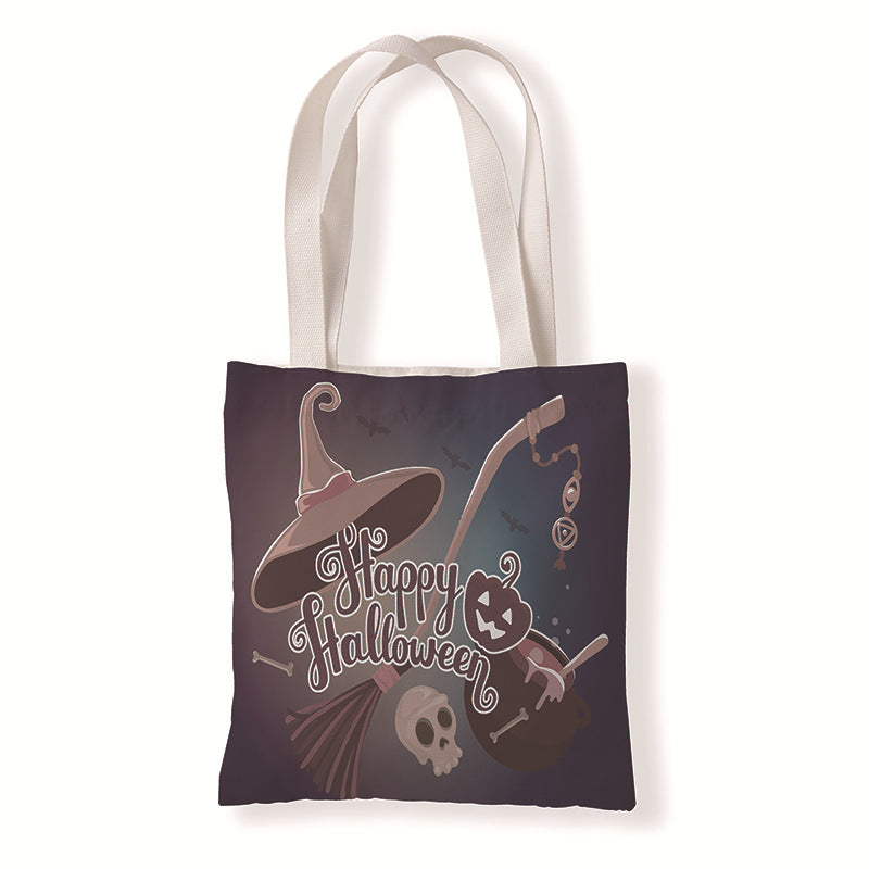 Bolsa de lona con estampado de calabaza de Halloween para uso diario
