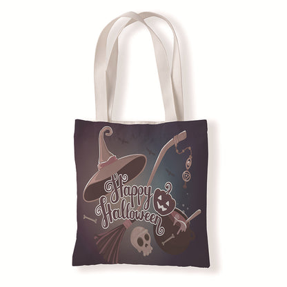 Bolsa de lona con estampado de calabaza de Halloween para uso diario