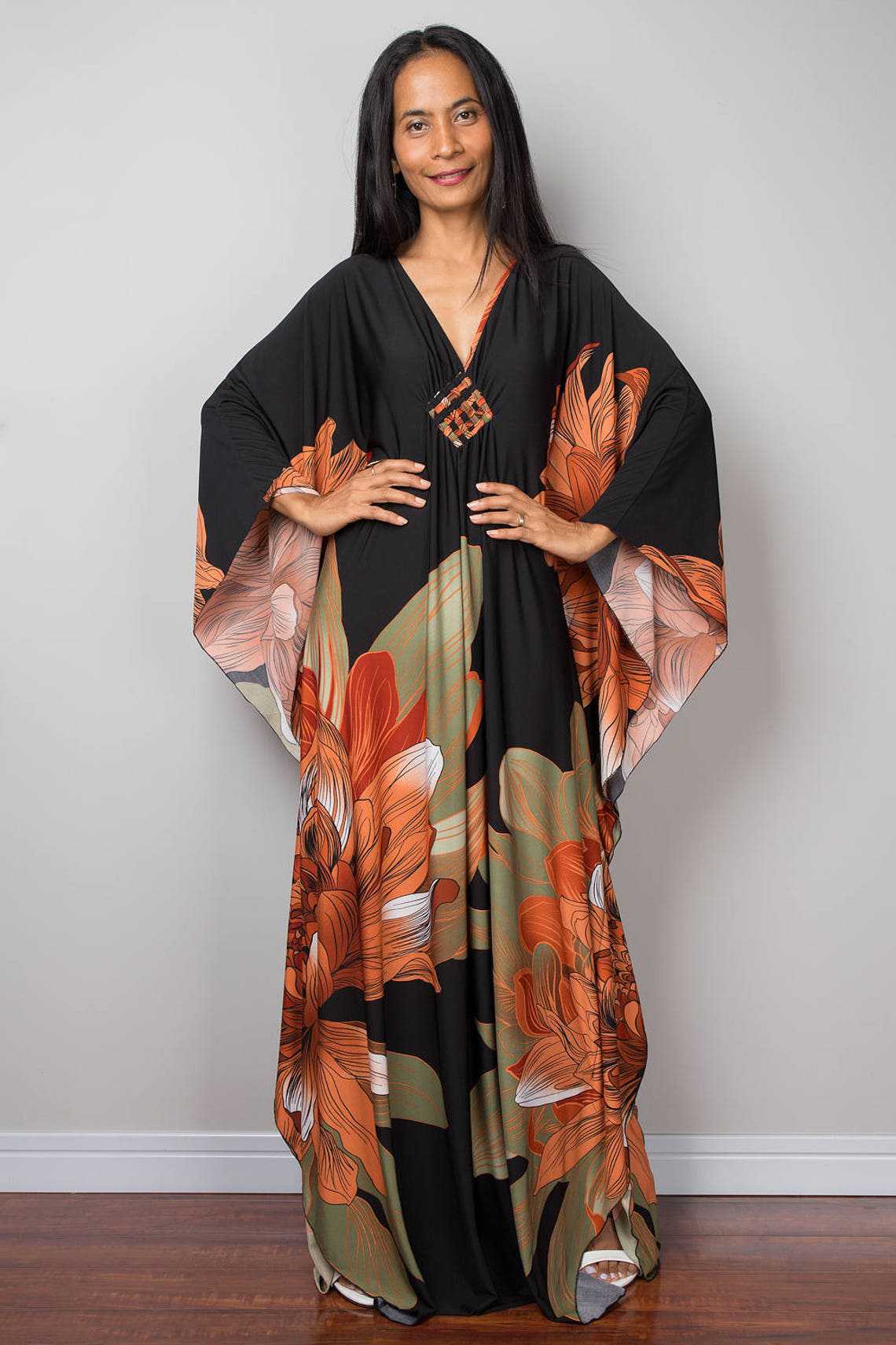 Robe de plage ample en polyester imprimé