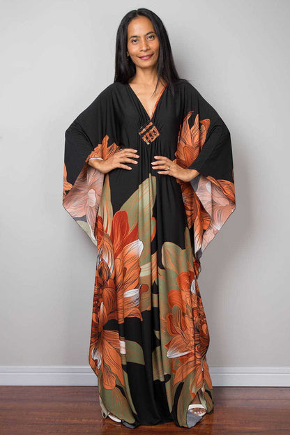 Robe de plage ample en polyester imprimé