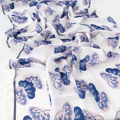 Bufanda larga de gasa con estampado floral de verano y primavera para mujer
