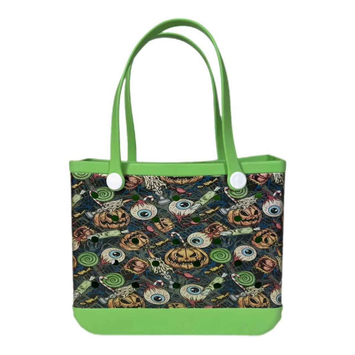 Printed Eva Beach Bag with Geometric and Animal Patterns