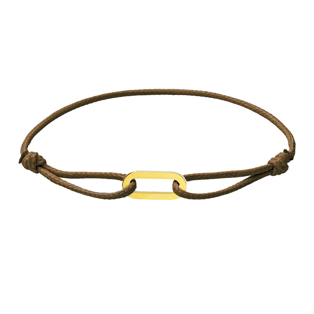 Women Fashion Simple Hand-Woven Single Ring Rope Adjustable Bracelet