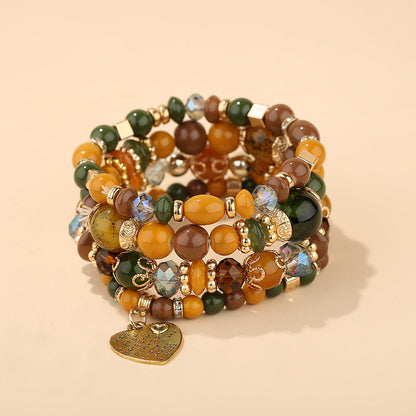 Bohemian Style Multi-Layer Wooden Beaded Bracelet
