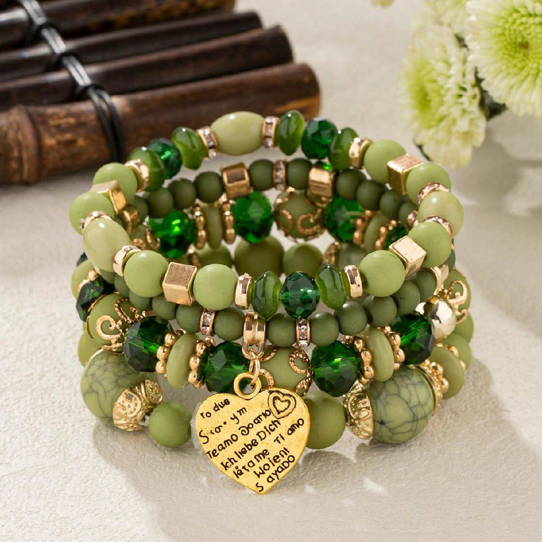 Bohemian Style Multi-Layer Wooden Beaded Bracelet