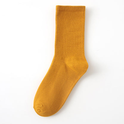 Calcetines finos de algodón de color liso para mujer