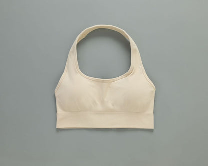Women Fashion Solid Color Seamless Halter-Neck Bra