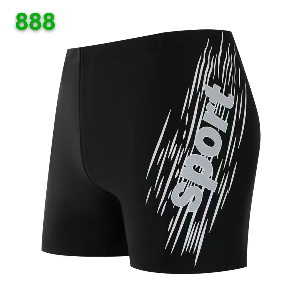 Traje de baño a juego con estampado de letras para hombre