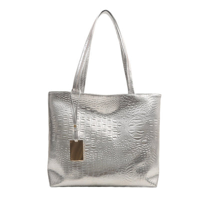 Bolso de mano de gran capacidad con estampado de cocodrilo de moda